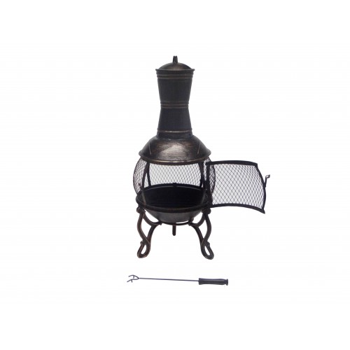 89cm Cast Iron Fire Pit Chiminea Chimney Fireplace Heater Patio With Raincover Ezy Deal Australia